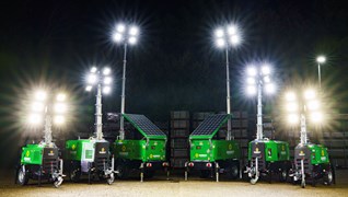 A range of Sunbelt Rentals lighting equipment